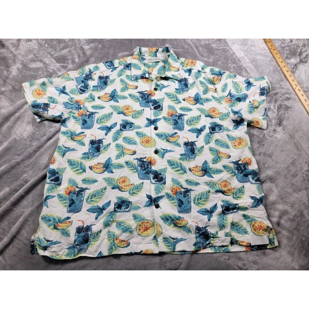 Caribbean Men’s‎ Mojito Cocktail Print Button Up Shirt Casual XL Hawaiian